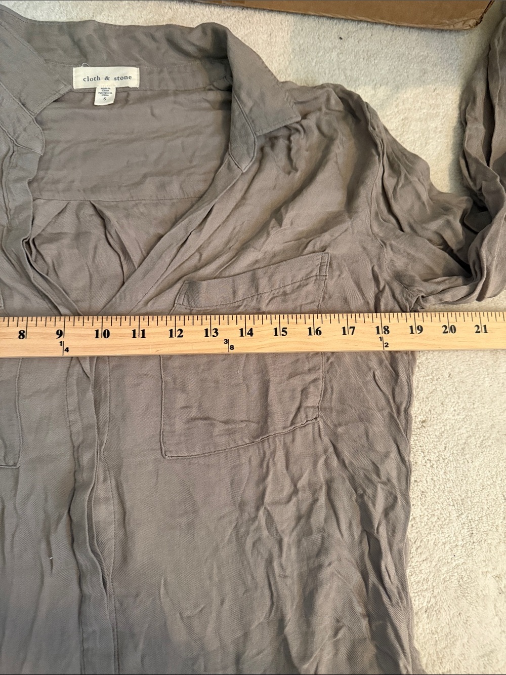 Cloth & Stone Button Down Shirt Tan Size Small - Picture 8 of 8